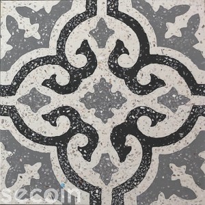 Encaustic Terrazzo tile TA402 (S800, S834, S7005, white stone)